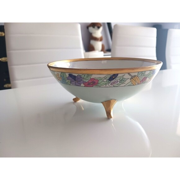 Hand Painted Signed Alpha Walker Witt Ornate Art Bowl Gilt Blank Vintage - Picture 11 of 14